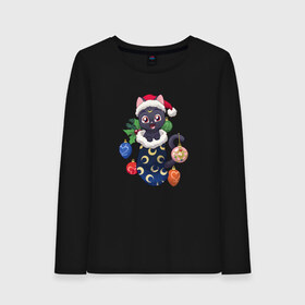 Женский лонгслив хлопок с принтом Christmas Luna Cat в городе Новоалтайск, 100% хлопок |  | 2021 | anime | sailor moon | дед мороз | игрушки | кот | котенок | котик | котэ | котя | кошка | лапочка | луна | милый | мимими | новогодний | новый год | носок | подарок | рождество | сейлор мун