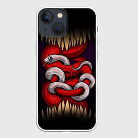 Чехол для iPhone 13 mini с принтом monster and snake в городе Новоалтайск,  |  | зверь | змеи | змейка | змея | зубы | клык | клыки | монстр | монстры | питон | удав | хищник | язык