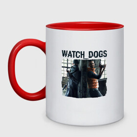 Кружка двухцветная с принтом Watch dogs (Z) в городе Новоалтайск, керамика | объем — 330 мл, диаметр — 80 мм. Цветная ручка и кайма сверху, в некоторых цветах — вся внутренняя часть | black viceroys | ubisoft montreal | watch dogs | watchdogs | watch_dogs | взлом | делфорд уэйд | дефолт | джей би | джей би маркович | дэмиен брэнкс | клара лилл | куинн | лаки | лис | мститель | пирс | рэймонд кинни | сторожевые п