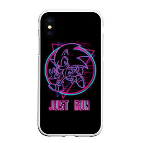 Чехол для iPhone XS Max матовый с принтом Just Run! Sonic в городе Новоалтайск, Силикон | Область печати: задняя сторона чехла, без боковых панелей | among us | animation | boom | exe | sonic | sonic movie | tails | the hedgehog | бум | ежик соник | соник бум | хвосты