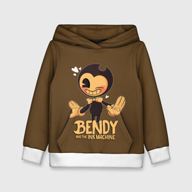 Детская толстовка 3D с принтом Bendy And The Ink Machine в городе Новоалтайск, 100% полиэстер | двухслойный капюшон со шнурком для регулировки, мягкие манжеты на рукавах и по низу толстовки, спереди карман-кенгуру с мягким внутренним слоем | bendy | bendy and the ink machine | бенди | бени | бенни | бэнди | детская | детям | игра | капли | компьютерная игра | краска | машина | подтеки | ужастик | чернила | чернильная