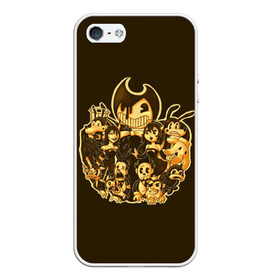Чехол для iPhone 5/5S матовый с принтом Bendy And The Ink Machine в городе Новоалтайск, Силикон | Область печати: задняя сторона чехла, без боковых панелей | bendy | bendy and the ink machine | бенди | бени | бенни | бэнди | детская | детям | игра | капли | компьютерная игра | краска | машина | подтеки | ужастик | чернила | чернильная