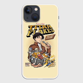 Чехол для iPhone 13 mini с принтом TITAN FLAKES Готовый завтрак по мотивам аниме в городе Новоалтайск,  |  | anime | attack on titan | аниме | армин арлерт | атак он титан | атака на титанов | атака титанов | великаны | гарнизон | колоссальный | леви | легион разведки | лого | манга | микаса аккерман | разведкорпус