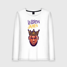 Женский лонгслив хлопок с принтом LEBRON JAMES в городе Новоалтайск, 100% хлопок |  | 24 lakers | kobe bryant | lakers | lebron james. | los angeles lakers | баскетбол | коби брайант | лос анджелес лейкерс | лосанджелес лейкерс