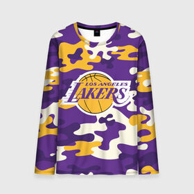 Мужской лонгслив 3D с принтом LAKERS в городе Новоалтайск, 100% полиэстер | длинные рукава, круглый вырез горловины, полуприлегающий силуэт | 24 lakers | kobe bryant | lakers | los angeles lakers | баскетбол. | коби брайант | лос анджелес лейкерс | лосанджелес лейкерс