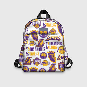 Детский рюкзак 3D с принтом LAKERS LOGO в городе Новоалтайск, 100% полиэстер | лямки с регулируемой длиной, сверху петелька, чтобы рюкзак можно было повесить на вешалку. Основное отделение закрывается на молнию, как и внешний карман. Внутри дополнительный карман. По бокам два дополнительных кармашка | Тематика изображения на принте: 24 lakers | kobe bryant | lakers | los angeles lakers | баскетбол. | коби брайант | лос анджелес лейкерс | лосанджелес лейкерс