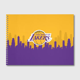 Альбом для рисования с принтом LOS ANGELES LAKERS в городе Новоалтайск, 100% бумага
 | матовая бумага, плотность 200 мг. | Тематика изображения на принте: 24 lakers | kobe bryant | lakers | los angeles lakers | баскетбол. | коби брайант | лос анджелес лейкерс | лосанджелес лейкерс