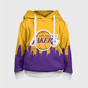 Детская толстовка 3D с принтом LOS ANGELES LAKERS в городе Новоалтайск, 100% полиэстер | двухслойный капюшон со шнурком для регулировки, мягкие манжеты на рукавах и по низу толстовки, спереди карман-кенгуру с мягким внутренним слоем | Тематика изображения на принте: 24 lakers | kobe bryant | lakers | los angeles lakers | баскетбол. | коби брайант | лос анджелес лейкерс | лосанджелес лейкерс