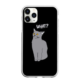 Чехол для iPhone 11 Pro матовый с принтом What cat в городе Новоалтайск, Силикон |  | Тематика изображения на принте: cat | kitten | kitty | what кот | британская кошка | британский кот | в смысле | взгляд | вопрос | вопросительный знак | глаза кота | животные | кот мем | котенок | котик | котята | кошак | кошка | мемы