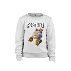 Детский свитшот хлопок с принтом Bobo Fotnite в городе Новоалтайск, 100% хлопок | круглый вырез горловины, эластичные манжеты, пояс и воротник | bobo | bobo fortnite | fortnite | fortnite 2020 | fortnite halloween | fortnitemares | fortnitemares 2020 | game fortnite | midas revenge | лого | логотип фортнайт | надпись | фортнайт | фортнайт хэллоуин