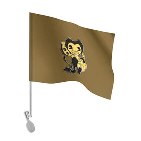 Флаг для автомобиля с принтом Bendy And The Ink Machine в городе Новоалтайск, 100% полиэстер | Размер: 30*21 см | bendy | bendy and the ink machine | бенди | бени | бенни | бэнди | детская | детям | игра | капли | компьютерная игра | краска | машина | подтеки | ужастик | чернила | чернильная