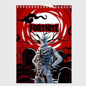 Скетчбук с принтом СКЕЛЕТ FORTNITE в городе Новоалтайск, 100% бумага
 | 48 листов, плотность листов — 100 г/м2, плотность картонной обложки — 250 г/м2. Листы скреплены сверху удобной пружинной спиралью | 2 часть | 3 season | 3 сезон | fortnite | fortnitemares | skull | trooper | жнец | новый | ночь | сезон | скелет | скилет | ужасов | фортнайт