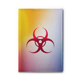 Обложка для автодокументов с принтом Biohazard в городе Новоалтайск, натуральная кожа |  размер 19,9*13 см; внутри 4 больших “конверта” для документов и один маленький отдел — туда идеально встанут права | biohazard | ncov2019 | plague inc | virus | вирус | градиент | знак | карантин | ковид | корона | коронавирус | опасность