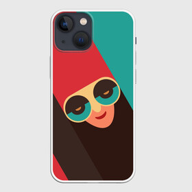 Чехол для iPhone 13 mini с принтом RETDO FACE в городе Новоалтайск,  |  | Тематика изображения на принте: геометрия | глаза | лицо | лицо в очках | ностальгия | очки | полосы | ретро