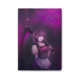 Обложка для автодокументов с принтом Anime girl demon в городе Новоалтайск, натуральная кожа |  размер 19,9*13 см; внутри 4 больших “конверта” для документов и один маленький отдел — туда идеально встанут права | Тематика изображения на принте: anime | demon | girl | аниме | девушка | демон | коса | рога