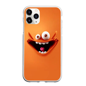 Чехол для iPhone 11 Pro Max матовый с принтом Безумная мордашка в городе Новоалтайск, Силикон |  | глаза | зубы | мультяшный персонаж | смешная эмоция | смешное лицо | язык