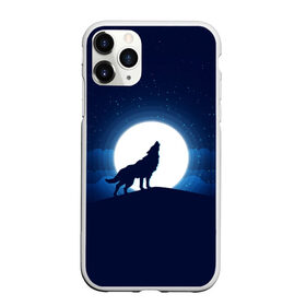 Чехол для iPhone 11 Pro Max матовый с принтом Воющий на луну в городе Новоалтайск, Силикон |  | Тематика изображения на принте: волк вобщий на луну | звезды | луна | небо | ночное небо | полнолуние