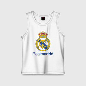 Детская майка хлопок с принтом Real Madrid FC в городе Новоалтайск,  |  | barcelona | club | creamy | fc | soccer | spanish | whites | барселона | белые | испанский | клуб | сливочные | фк | футбол | футбольный
