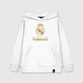 Детская толстовка хлопок с принтом Real Madrid FC в городе Новоалтайск, 100% хлопок | Круглый горловой вырез, эластичные манжеты, пояс, капюшен | barcelona | club | creamy | fc | soccer | spanish | whites | барселона | белые | испанский | клуб | сливочные | фк | футбол | футбольный