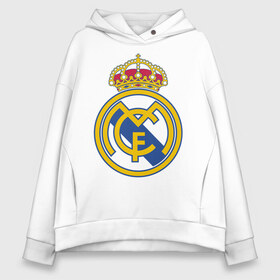 Женское худи Oversize хлопок с принтом Real Madrid FC в городе Новоалтайск, френч-терри — 70% хлопок, 30% полиэстер. Мягкий теплый начес внутри —100% хлопок | боковые карманы, эластичные манжеты и нижняя кромка, капюшон на магнитной кнопке | barcelona | club | creamy | fc | soccer | spanish | whites | барселона | белые | испанский | клуб | сливочные | фк | футбол | футбольный