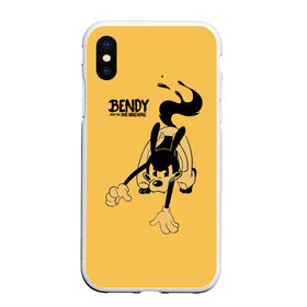 Чехол для iPhone XS Max матовый с принтом Bendy And The Ink Machine в городе Новоалтайск, Силикон | Область печати: задняя сторона чехла, без боковых панелей | bendy | bendy and the ink machine | бенди | бени | бенни | бэнди | детская | детям | игра | капли | компьютерная игра | краска | машина | подтеки | ужастик | чернила | чернильная