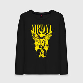 Женский лонгслив хлопок с принтом NIRVANA в городе Новоалтайск, 100% хлопок |  | nirvana | nirvana smells like | rock | teen spirit | курт кобейн | нирвана | песни | рок.