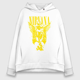 Женское худи Oversize хлопок с принтом NIRVANA в городе Новоалтайск, френч-терри — 70% хлопок, 30% полиэстер. Мягкий теплый начес внутри —100% хлопок | боковые карманы, эластичные манжеты и нижняя кромка, капюшон на магнитной кнопке | nirvana | nirvana smells like | rock | teen spirit | курт кобейн | нирвана | песни | рок.