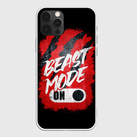 Чехол для iPhone 12 Pro Max с принтом Режим Зверя вкл в городе Новоалтайск, Силикон |  | amoled | брызги красок | пафосная надпись | пятна от краски | режим зверя включен | след от когтей