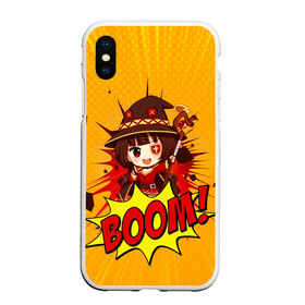 Чехол для iPhone XS Max матовый с принтом Мегумин BOOM в городе Новоалтайск, Силикон | Область печати: задняя сторона чехла, без боковых панелей | konosuba | megumin | взрыв | да будет благословенен этот прекрасный мир | коносуба | маг | мегумин