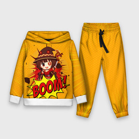 Детский костюм 3D (с толстовкой) с принтом Мегумин BOOM в городе Новоалтайск,  |  | konosuba | megumin | взрыв | да будет благословенен этот прекрасный мир | коносуба | маг | мегумин