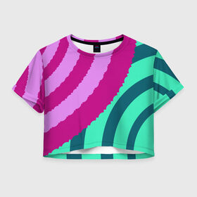 Женская футболка Crop-top 3D с принтом Узор круги в городе Новоалтайск, 100% полиэстер | круглая горловина, длина футболки до линии талии, рукава с отворотами | круги | мода | стиль | узор | цвет | яркийцвет