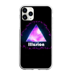 Чехол для iPhone 11 Pro Max матовый с принтом ILLUSION в городе Новоалтайск, Силикон |  | галактика | звезды | космос | млечный путь | надпись неоновая | неоновый космос | треугольник