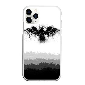 Чехол для iPhone 11 Pro Max матовый с принтом ЧЁРНЫЙ ВОРОН в городе Новоалтайск, Силикон |  | Тематика изображения на принте: брызги чернил | градиент | минималистичный принт | черная птица | чёрно белый арт | черный ворон