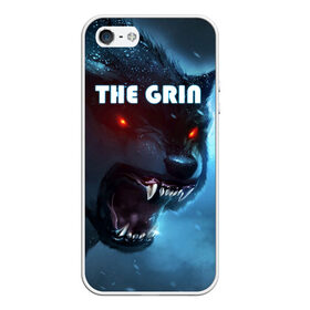 Чехол для iPhone 5/5S матовый с принтом THE GRIN в городе Новоалтайск, Силикон | Область печати: задняя сторона чехла, без боковых панелей | Тематика изображения на принте: волк | волк зимой | глаза волка | горящие глаза | неоновый глаза | оборотень | оскал | оскал волка | оскал оборотня