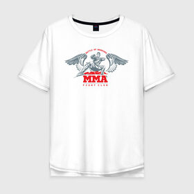 Мужская футболка хлопок Oversize с принтом MMA в городе Новоалтайск, 100% хлопок | свободный крой, круглый ворот, “спинка” длиннее передней части | arts | fights | martial | mixed | mma | no rules | sports | wrestling | без правил | боевые | бои | борьба | единоборства | искусства | смешанные | спорт