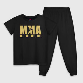 Детская пижама хлопок с принтом MMA в городе Новоалтайск, 100% хлопок |  брюки и футболка прямого кроя, без карманов, на брюках мягкая резинка на поясе и по низу штанин
 | arts | fights | martial | mixed | mma | no rules | sports | wrestling | без правил | боевые | бои | борьба | единоборства | искусства | смешанные | спорт