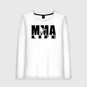 Женский лонгслив хлопок с принтом MMA в городе Новоалтайск, 100% хлопок |  | arts | fights | martial | mixed | mma | no rules | sports | wrestling | без правил | боевые | бои | борьба | единоборства | искусства | смешанные | спорт
