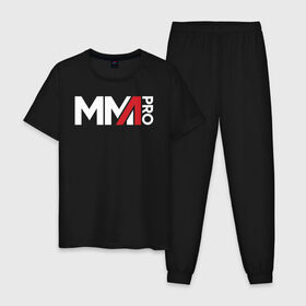 Мужская пижама хлопок с принтом MMA в городе Новоалтайск, 100% хлопок | брюки и футболка прямого кроя, без карманов, на брюках мягкая резинка на поясе и по низу штанин
 | arts | fights | martial | mixed | mma | no rules | sports | wrestling | без правил | боевые | бои | борьба | единоборства | искусства | смешанные | спорт