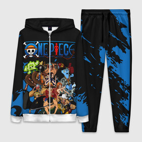 Женский костюм 3D с принтом One Piece синий всплеск в городе Новоалтайск,  |  | one piece | аниме | все герои | логотип one piece | луффи из one piece