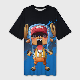 Платье-футболка 3D с принтом One Piece. Тони Чоппер в городе Новоалтайск,  |  | one piece | аниме | обезьяна д. луффи | олень | тони | тони чоппер