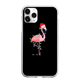 Чехол для iPhone 11 Pro Max матовый с принтом Новогодний Фламинго в городе Новоалтайск, Силикон |  | Тематика изображения на принте: 2021 | гирлянда | год быка | дед мороз | новогодний | новогодняя | новый год | птица | рождество | розовый фламинго | с новым годом | фламинго