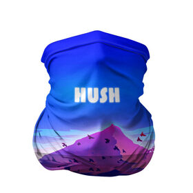 Бандана-труба 3D с принтом HUSH в городе Новоалтайск, 100% полиэстер, ткань с особыми свойствами — Activecool | плотность 150‒180 г/м2; хорошо тянется, но сохраняет форму | голубое небо | горы | долина | закат | нарисованные горы | облака | природа | птицы | рассвет | тропики