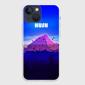 Чехол для iPhone 13 mini с принтом HUSH в городе Новоалтайск,  |  | голубое небо | горы | долина | закат | нарисованные горы | облака | природа | птицы | рассвет | тропики