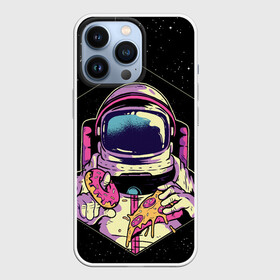 Чехол для iPhone 13 Pro с принтом Пицца, пончик и космос в городе Новоалтайск,  |  | nasa | pizza | гагарин | день космонавтики | день космонафтики | звезды | космонавт | космонавт на луне | космонавт с гитарой | космос | наса | небо | ночное небо | пицца | пицца в космосе | пицца и кусок