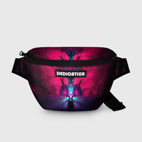 Поясная сумка 3D с принтом DEDICATION в городе Новоалтайск, 100% полиэстер | плотная ткань, ремень с регулируемой длиной, внутри несколько карманов для мелочей, основное отделение и карман с обратной стороны сумки застегиваются на молнию | иллюстрация | неоновый лучи | неоновый свет | со смыслом | существо мифическое | фантастика | фентези | человек | эпичный арт