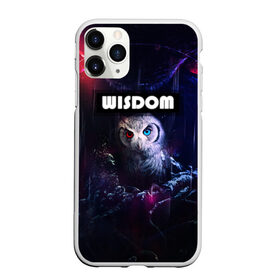 Чехол для iPhone 11 Pro матовый с принтом WISDOM в городе Новоалтайск, Силикон |  | Тематика изображения на принте: глаза животного | глаза разного цвета | мудрая сова | неоновые глаза | пафосная надпись | перья | птица | сова | филин