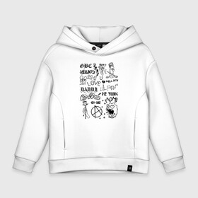 Детское худи Oversize хлопок с принтом LIL PEEP TATTOO в городе Новоалтайск, френч-терри — 70% хлопок, 30% полиэстер. Мягкий теплый начес внутри —100% хлопок | боковые карманы, эластичные манжеты и нижняя кромка, капюшон на магнитной кнопке | Тематика изображения на принте: lil peep | rap. | легенда | лил пип | лил пип песни | лила пипа | музыка | реп