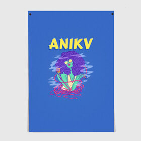 Постер с принтом ANIKV в городе Новоалтайск, 100% бумага
 | бумага, плотность 150 мг. Матовая, но за счет высокого коэффициента гладкости имеет небольшой блеск и дает на свету блики, но в отличии от глянцевой бумаги не покрыта лаком | anika | anikv | аника | анна пурцен | было или нет | песни