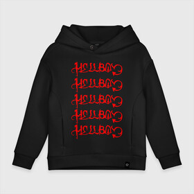 Детское худи Oversize хлопок с принтом LIL PEEP HELLBOY в городе Новоалтайск, френч-терри — 70% хлопок, 30% полиэстер. Мягкий теплый начес внутри —100% хлопок | боковые карманы, эластичные манжеты и нижняя кромка, капюшон на магнитной кнопке | lil peep | rap. | легенда | лил пип | лил пип песни | лила пипа | музыка | реп