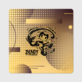 Магнит виниловый Квадрат с принтом BENDY AND THE INK MACHINE. в городе Новоалтайск, полимерный материал с магнитным слоем | размер 9*9 см, закругленные углы | Тематика изображения на принте: bendy | bendy and the ink machine | бенди | бенди и чернильная машина | большие чудеса | взлёты и падения | движущиеся картинки | последняя бобина | старая песня